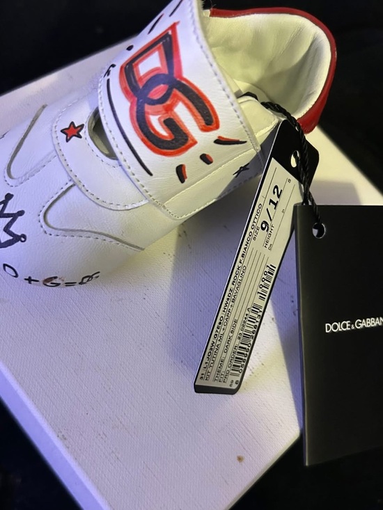 Dolce & Gabbana Other - Dolce & Gabbana White Sneaker with Red and Black Graphic
